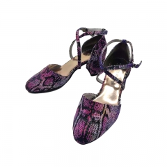 【399元2對】Tou & Na Shop 紫色蛇皮女款低跟鞋